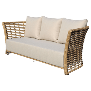 "Валенсия" диван из искусственного ротанга трехместный, цвет соломенный