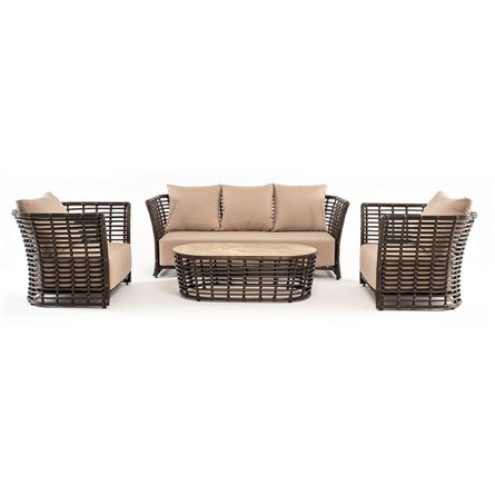 "Валенсия" лаунж-зона из искусственного ротанга, цвет бронзовый