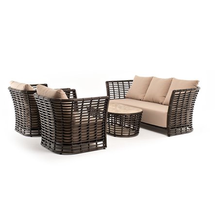 "Валенсия" лаунж-зона из искусственного ротанга, цвет бронзовый