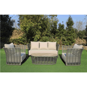 "Валенсия" лаунж-зона из искусственного ротанга, цвет серый