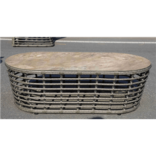 "Валенсия" журнальный столик из искусственного ротанга, цвет серый