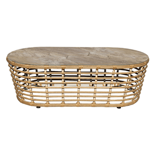 "Валенсия" журнальный столик из искусственного ротанга, цвет соломенный