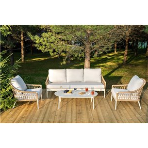 "Венеция" лаунж-зона из искусственного ротанга, цвет соломенный