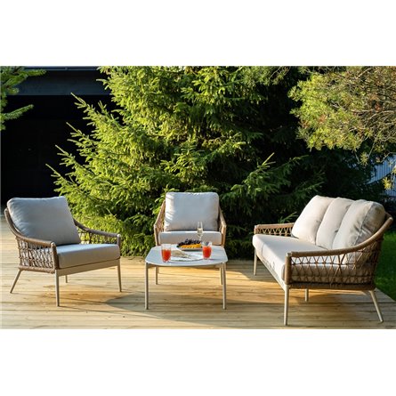 "Венеция" лаунж-зона из искусственного ротанга, цвет соломенный