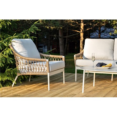 "Венеция" лаунж-зона из искусственного ротанга, цвет соломенный