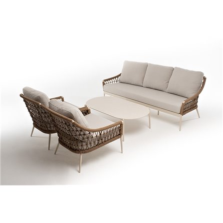 "Венеция" лаунж-зона из искусственного ротанга, цвет соломенный
