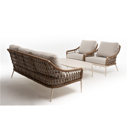 "Венеция" лаунж-зона из искусственного ротанга, цвет соломенный