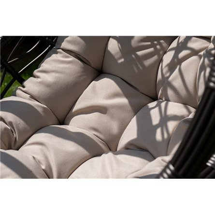 "Венеция" подвесное кресло-кокон из искусственного ротанга, цвет соломенный с бежевой подушкой