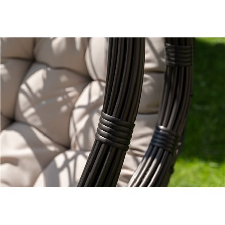 "Венеция" подвесное кресло-кокон из искусственного ротанга, цвет бронзовый с бежевой подушкой