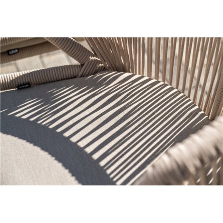 "Венето" обеденная группа на 6 персон со стульями "Милан", каркас белый, роуп бежевый