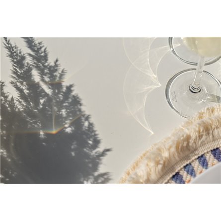 "Венето" обеденная группа на 6 персон со стульями "Милан", каркас белый, роуп бежевый