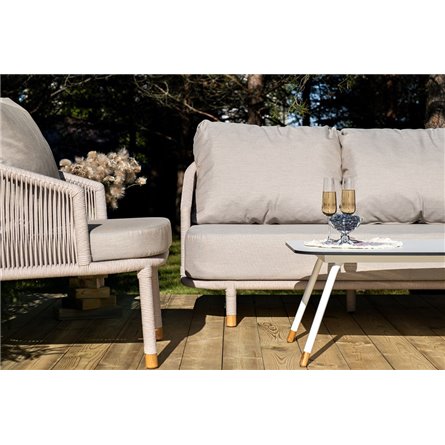 "Багамы" лаунж-зона 5-местная плетеная из роупа (веревки), каркас алюминиевый бежево-серый, роуп серо-коричневый