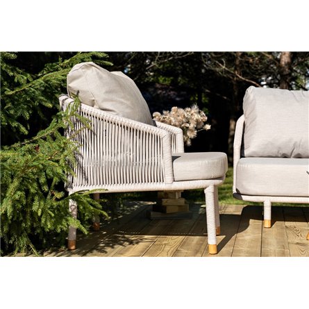 "Багамы" лаунж-зона 5-местная плетеная из роупа (веревки), каркас алюминиевый бежево-серый, роуп серо-коричневый