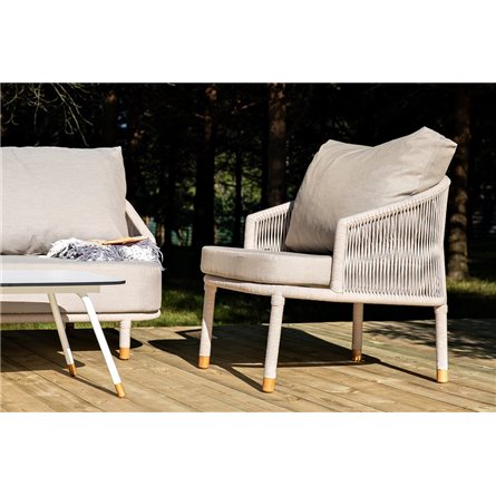 "Багамы" лаунж-зона 5-местная плетеная из роупа (веревки), каркас алюминиевый бежево-серый, роуп серо-коричневый