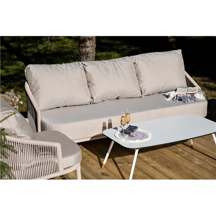 "Багамы" лаунж-зона 5-местная плетеная из роупа (веревки), каркас алюминиевый бежево-серый, роуп серо-коричневый