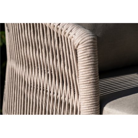 "Багамы" лаунж-зона 5-местная плетеная из роупа (веревки), каркас алюминиевый бежево-серый, роуп серо-коричневый