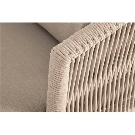 "Багамы" лаунж-зона 5-местная плетеная из роупа (веревки), каркас алюминиевый бежево-серый, роуп серо-коричневый