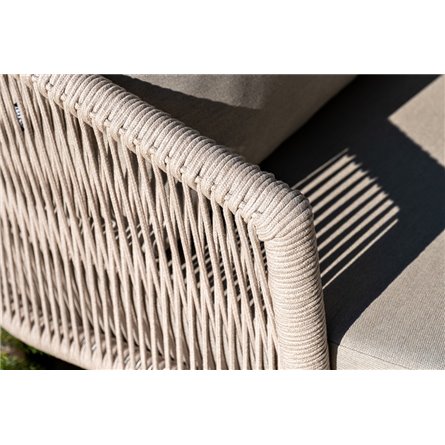 "Верона" лаунж-зона 5-местная плетеная из роупа (веревки), каркас алюминиевый белый, роуп бежевый