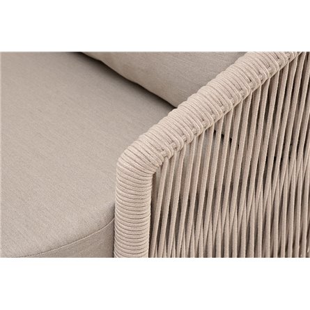 "Верона" лаунж-зона 5-местная плетеная из роупа (веревки), каркас алюминиевый белый, роуп бежевый