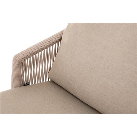 "Верона" лаунж-зона 5-местная плетеная из роупа (веревки), каркас алюминиевый белый, роуп бежевый