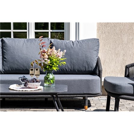 "Верона" лаунж-зона 5-местная плетеная из роупа (веревки), каркас алюминиевый темно-серый, роуп темно-серый