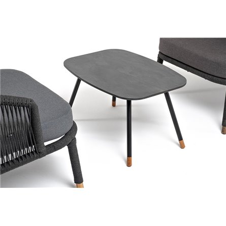 "Верона" лаунж-зона 5-местная плетеная из роупа (веревки), каркас алюминиевый темно-серый, роуп темно-серый