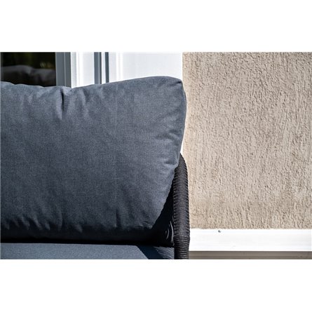 "Лугано" лаунж-зона 5-местная плетеная из роупа (веревки), каркас алюминиевый темно-серый, роуп темно-серый