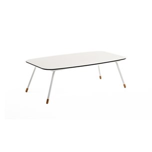 "Верона" журнальный стол из HPL 120х65, H40, каркас белый муар, цвет столешницы "молочный"