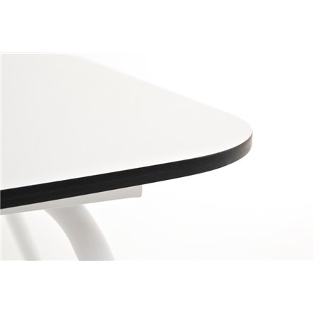 "Верона" журнальный стол из HPL 120х65, H40, каркас белый муар, цвет столешницы "молочный"