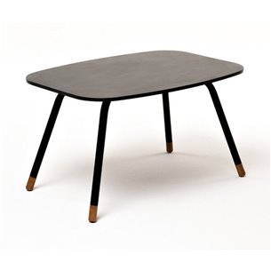 "Верона" журнальный столик из HPL 70х50, H40, каркас черный муар, цвет столешницы "серый гранит"