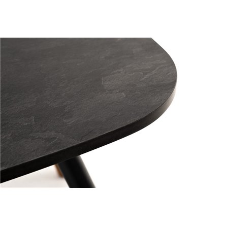 "Верона" журнальный столик из HPL 70х50, H40, каркас черный муар, цвет столешницы "серый гранит"
