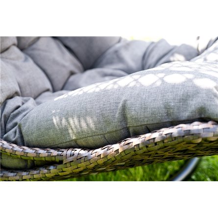 "Виши" подвесное кресло-кокон из искусственного ротанга, цвет коричневый с серо-коричневой подушкой