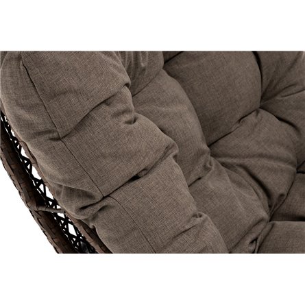 "Виши" подвесное кресло-кокон из искусственного ротанга, цвет коричневый с серо-коричневой подушкой