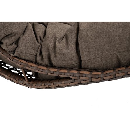 "Виши" подвесное кресло-кокон из искусственного ротанга, цвет коричневый с серо-коричневой подушкой