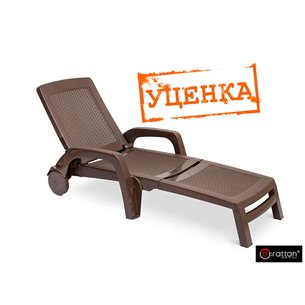 Шезлонг B:rattan MIAMI складной, коричневый (дисконт)