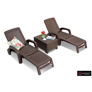 Шезлонг B:rattan MIAMI складной, коричневый (дисконт)