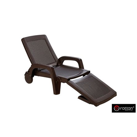 Шезлонг B:rattan MIAMI складной, коричневый (дисконт)