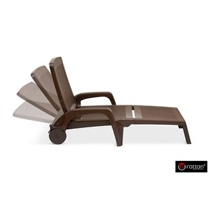 Шезлонг B:rattan MIAMI складной, коричневый (дисконт)