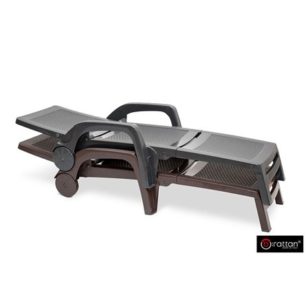 Шезлонг B:rattan MIAMI складной, коричневый (дисконт)