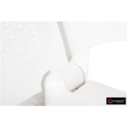 Шезлонг B:rattan MIAMI складной, белый (дисконт)