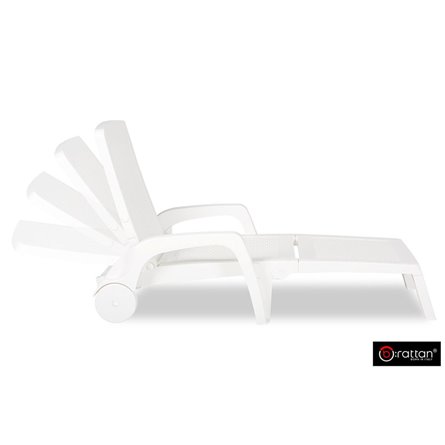 Шезлонг B:rattan MIAMI складной, белый (дисконт)