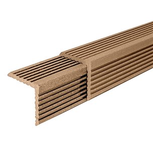 Уголок ДПК равнополочный NauticPrime, 57*57*3000мм вельвет, коричневый