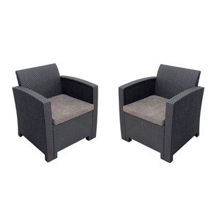 Arizona b:rattan, Кресло (2шт.), антрацит (2 подушки)