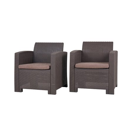 Arizona b:rattan, Кресло (2шт.), венге (2 подушки)