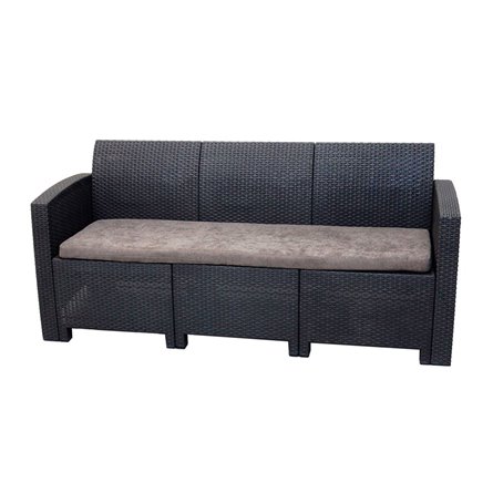 Arizona b:rattan, Диван трехместный, антрацит (3-х местная подушка)