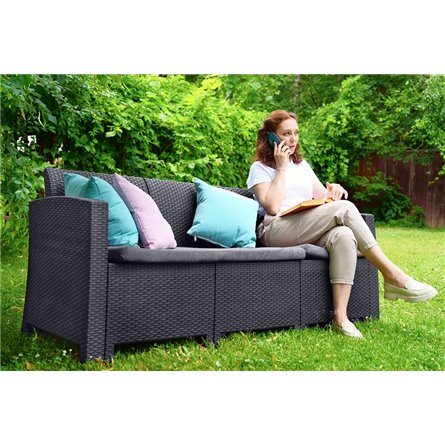 Arizona b:rattan, Диван трехместный, антрацит (3-х местная подушка)