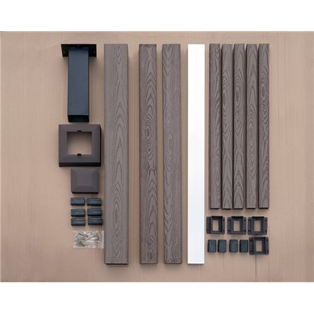 Ограждение ДПК holzhof woodstyle секция 1 м.п., с тиснением 3D,