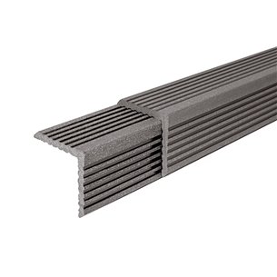 Уголок ДПК равнополочный NauticPrime, 57*57*3000мм вельвет, серый