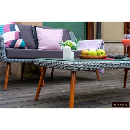 Комплект плетеной мебели MOKKA RIMINI (стол кофейный, 2 кресла, диван 2 х-местная)