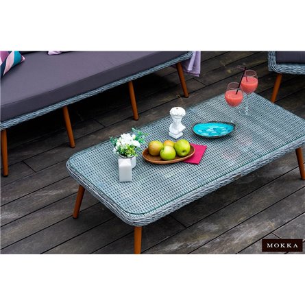 Комплект плетеной мебели MOKKA RIMINI (стол кофейный, 2 кресла, диван 2 х-местная)